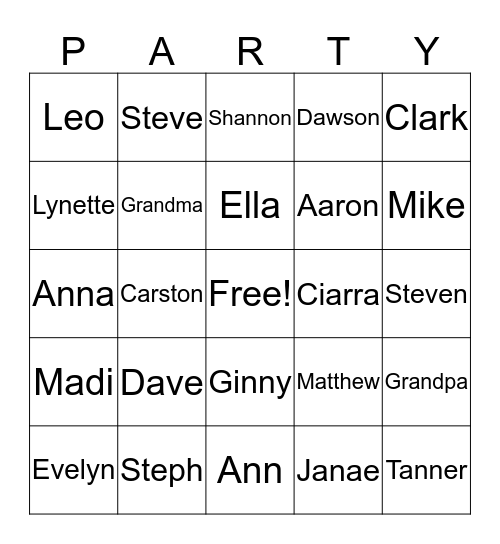 Happy Birthday, Grandpa Bingo Card