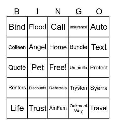 AMFAM BINGO Card