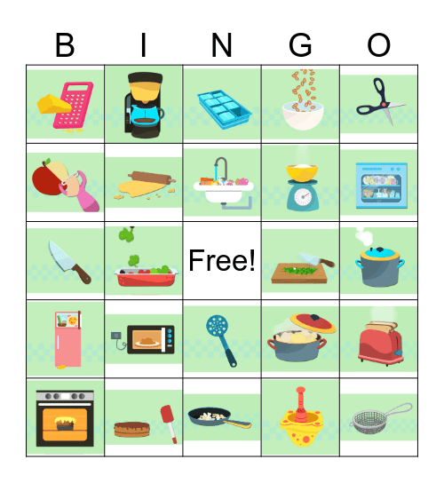 Los Utencilios de la Cocina Bingo Card