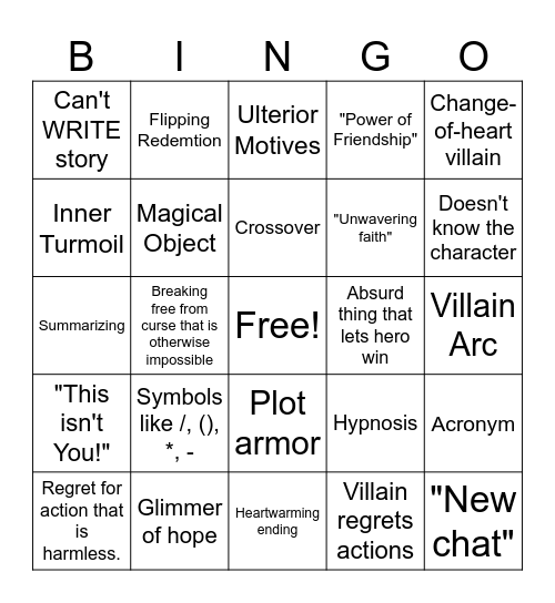 Chat GPT Bingo Card