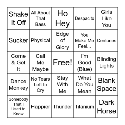 2010s & '20s Bingo Card