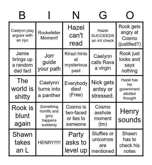 Revna Bingo Card