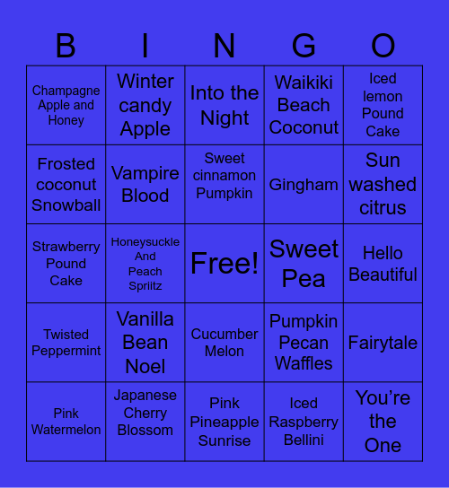 BBW Bingo Card