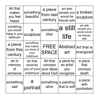 Museum Bingo Card