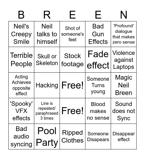 BREEN-Go Bingo Card