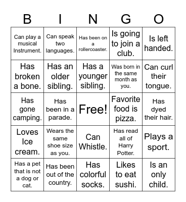 Dragon Bingo Card
