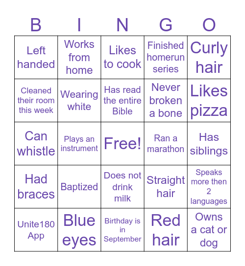 Ugroup Night Bingo Card