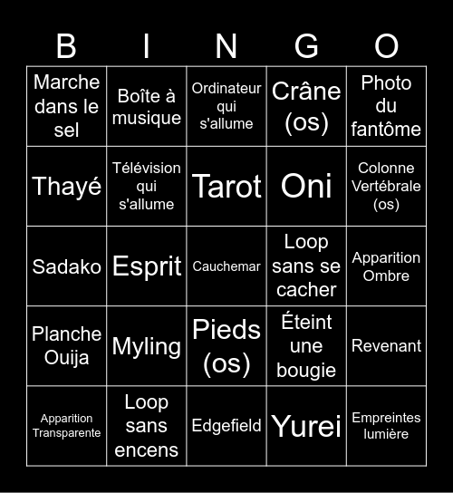 Bingo Phasmo Card 9 Bingo Card