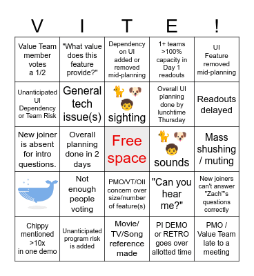 🍍🥥 PI-52 Planning Bingo Card