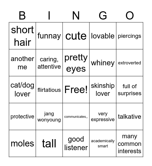 my typa girl Bingo Card