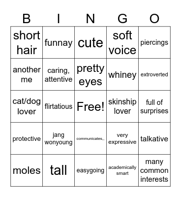 my typa girl Bingo Card
