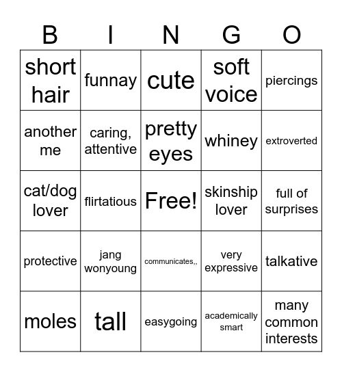 my typa girl Bingo Card