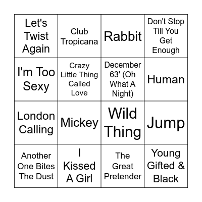 PICK N MIX Bingo Card