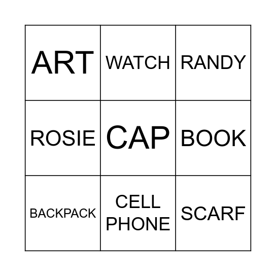 BINGO Card