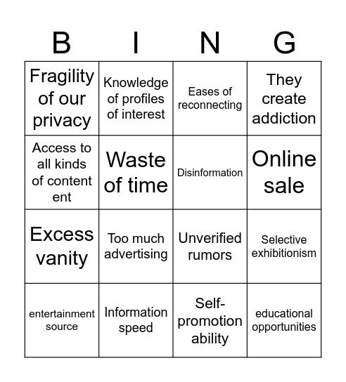 SOCIAL MEDIA Bingo Card