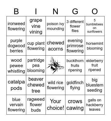 August 15th, 2023 Bingo Card