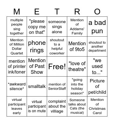 AllStaff - August 2023 Bingo Card