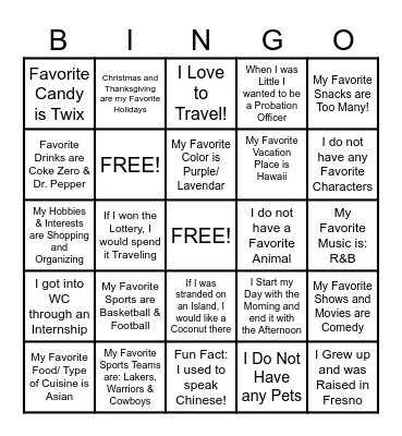 Meet Me Bingo Card