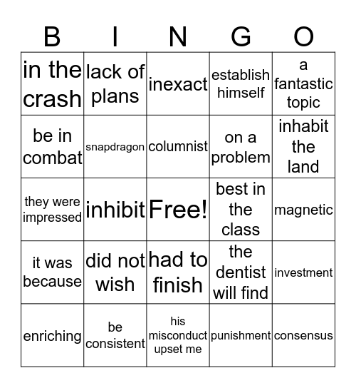 Wilson Reading 3.4 b Bingo Card