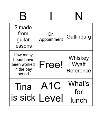 Campbellsville Bingo Card Bingo Card