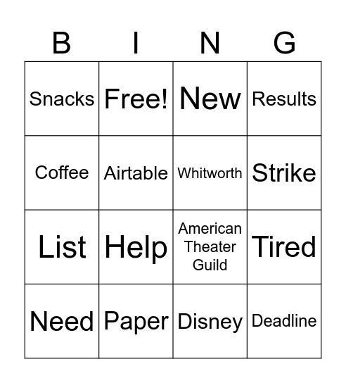 Power Marketing Bingo Card