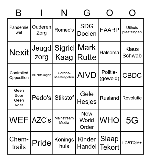 Wappie Bingo Card