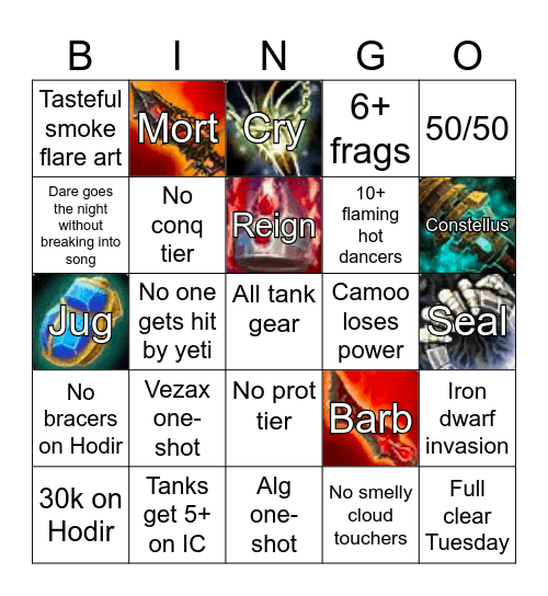 Raid Bingo Card