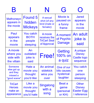 Disney Bingo Card