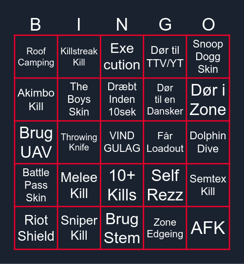 Battle Royal Bingo Card