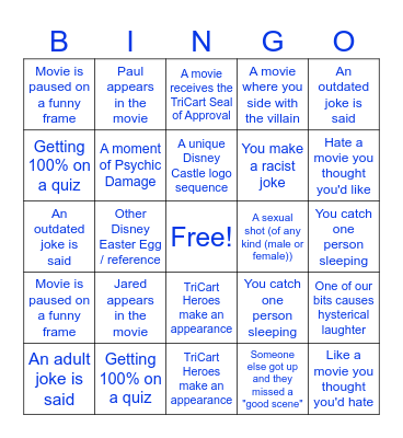 Disney Bingo Card