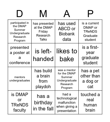 2023 D-MAP Kickoff Bingo Card