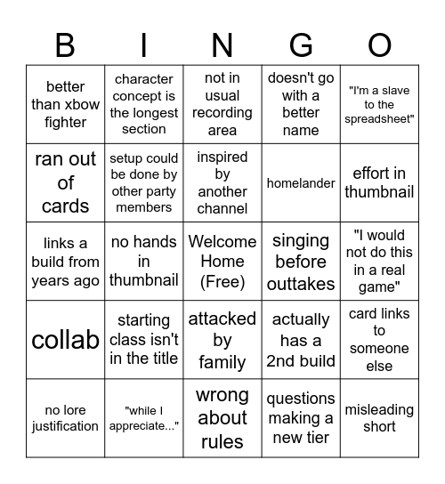 d4 deep dive Bingo Card