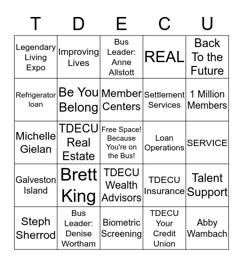 Discover Day 2016 Bingo Card