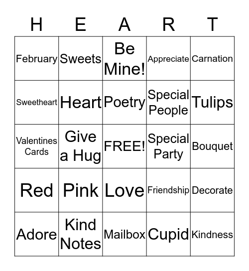 Valentines Day Bingo 2 Bingo Card