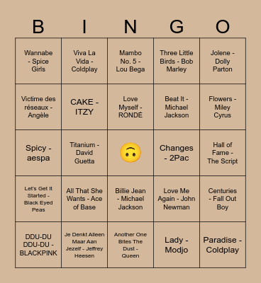 Muziekbingo Card