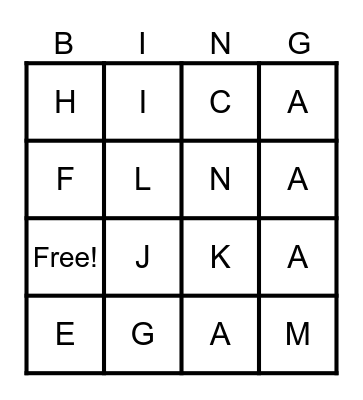 ALPHABET BINGO FOR KIDS Bingo Card