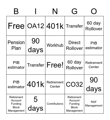 DOL Bingo Card