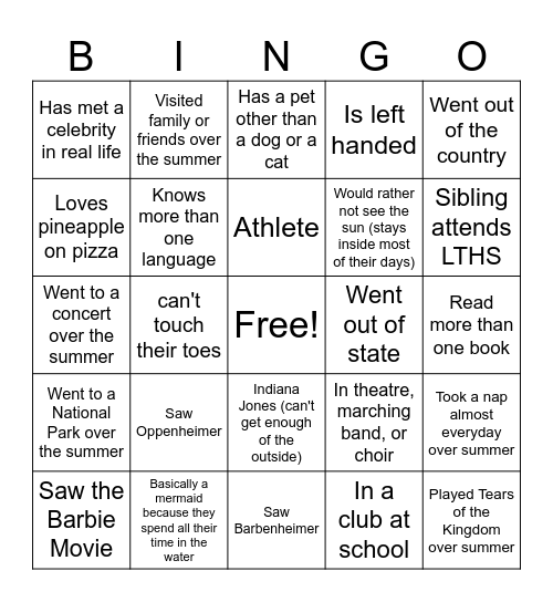 ENG III Bingo Card