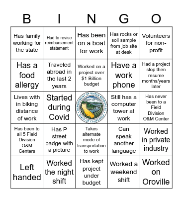 DOE Bingo Card