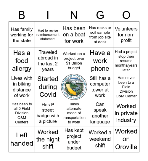 DOE Bingo Card