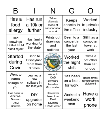 DOE Bingo Card