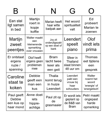 B&B vol Bingo Card