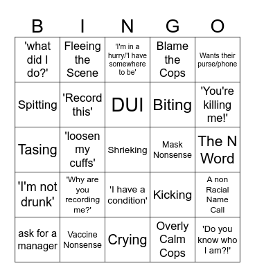Karen Bingo Card
