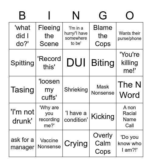 Karen Bingo Card