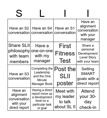 Situational Leadership II Bingo Card