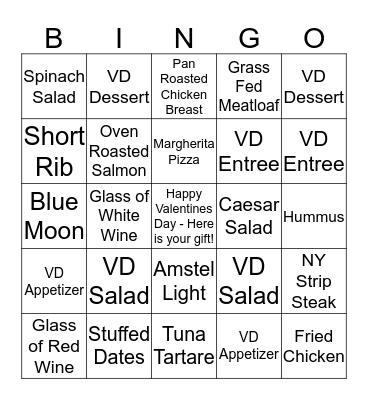 Avenue Kitchen Bingo Card