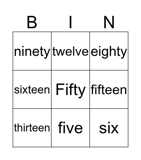 BINGO Card