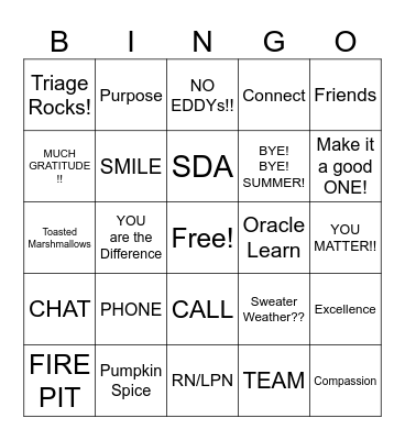 PC Triage Bingo Card