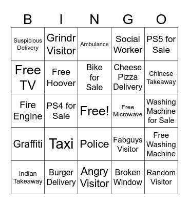 RICK PRODUCTIONS BINGO! Bingo Card