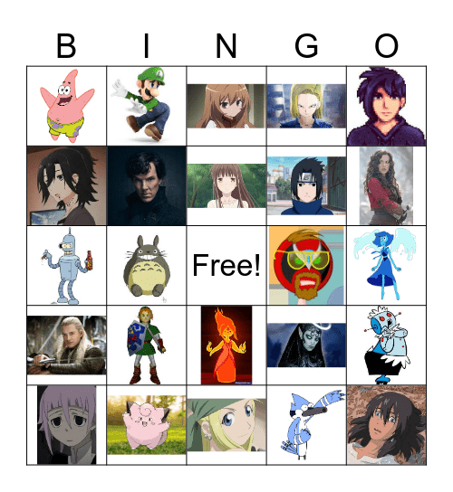 Favorite Character Bingo Card